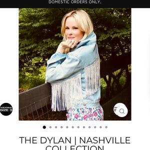 DANIELxDIAMOND Rhinestone Fringe Denim Jacket